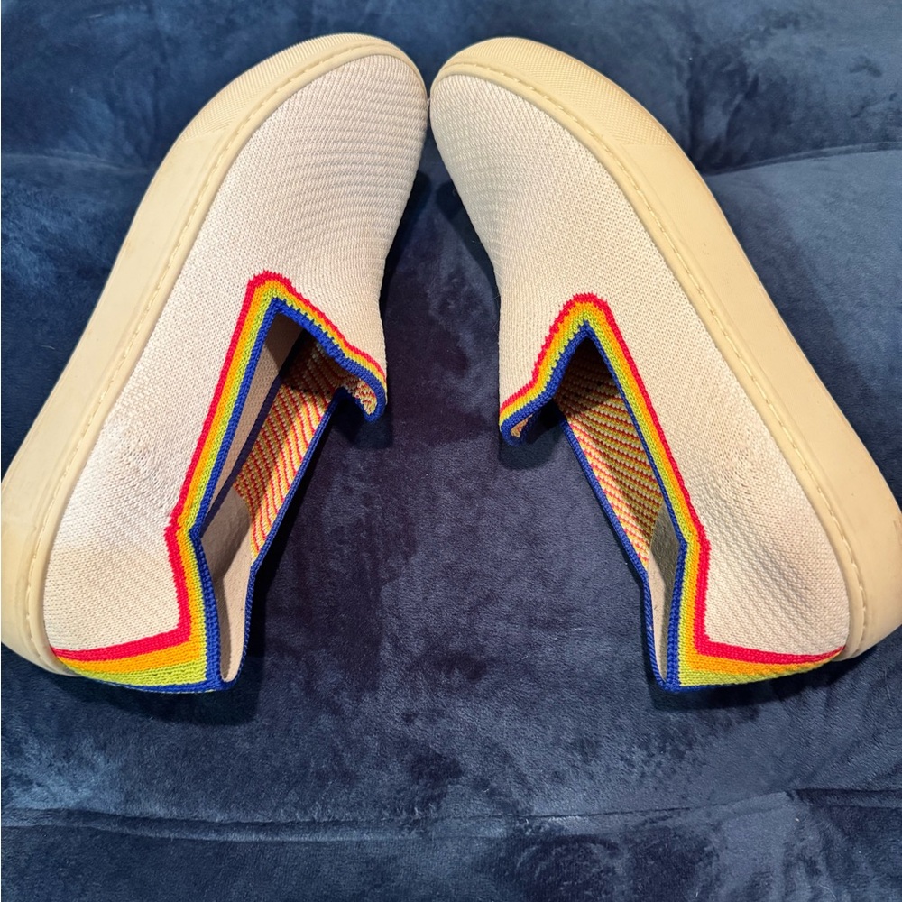 Rothy's Pride Edition Slip-On Shoes With Rainbow Trim View 4